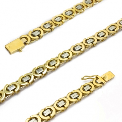 Złoty łańcuszek męski 7,5mm, PEŁNY splot Euro (Królewski Płaski) 70-85g